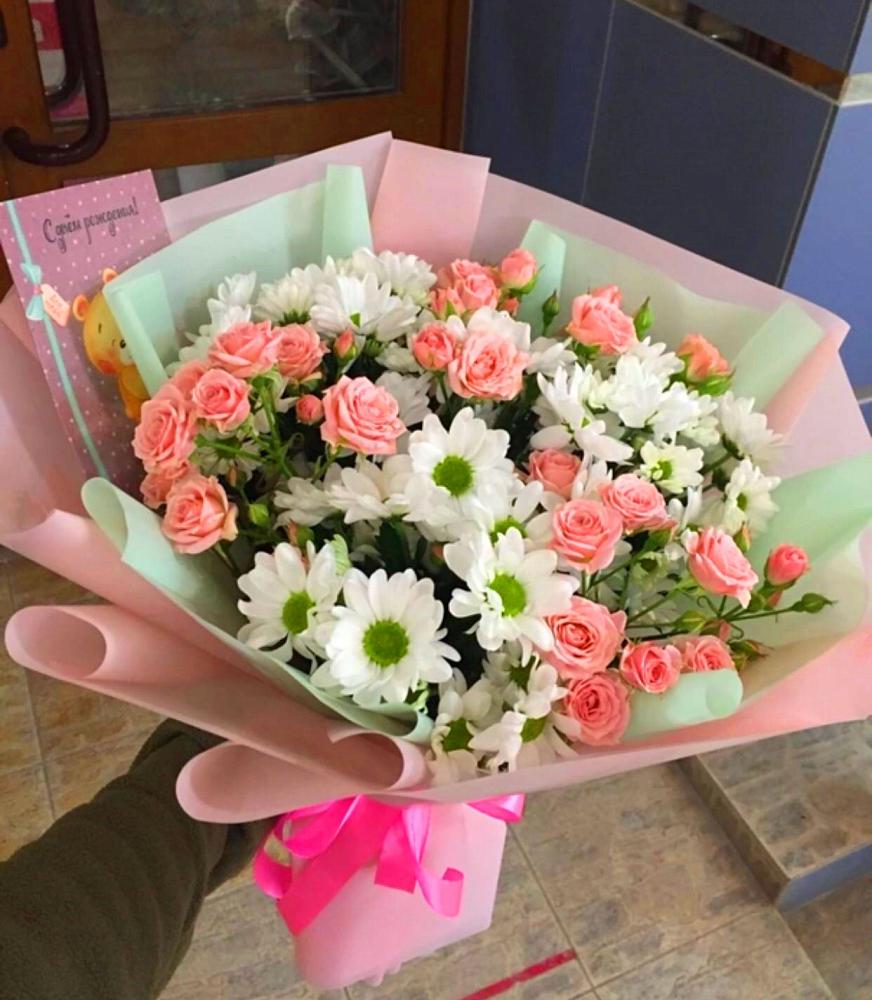 Букет цветов из: Розы и Хризантемы в Алхан-Кале