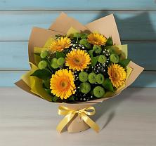Букет цветов из:  Герберы и Хризантемы в Алхан-Кале