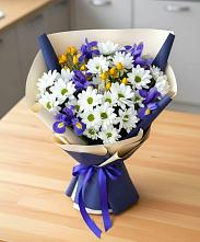Букет цветов из:  Розы, Ирисы и Хризантемы #REPLACE_PRED# Алхан-Кале