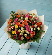Букет Микс из разноцветных кустовых роз #REPLACE_PRED# Алхан-Кале
